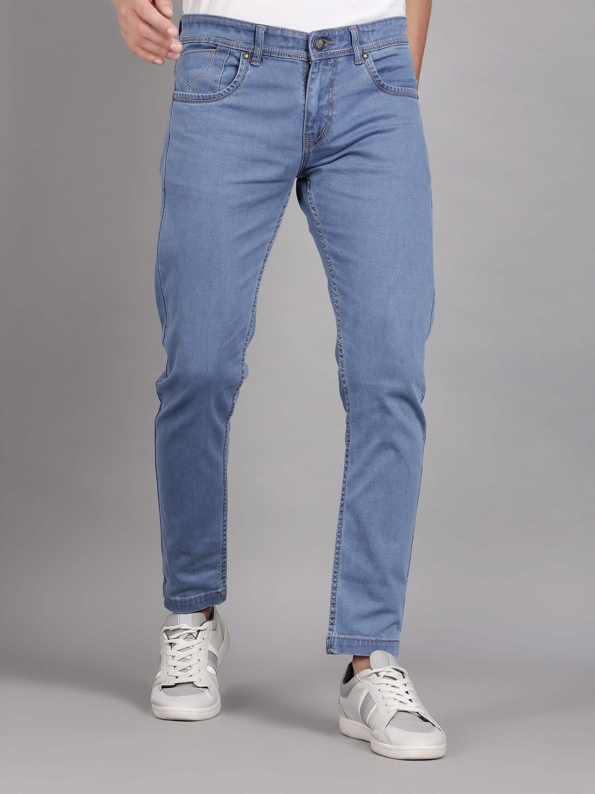 Buy Light Blue Low Rise Liam Skinny Jeans for Men