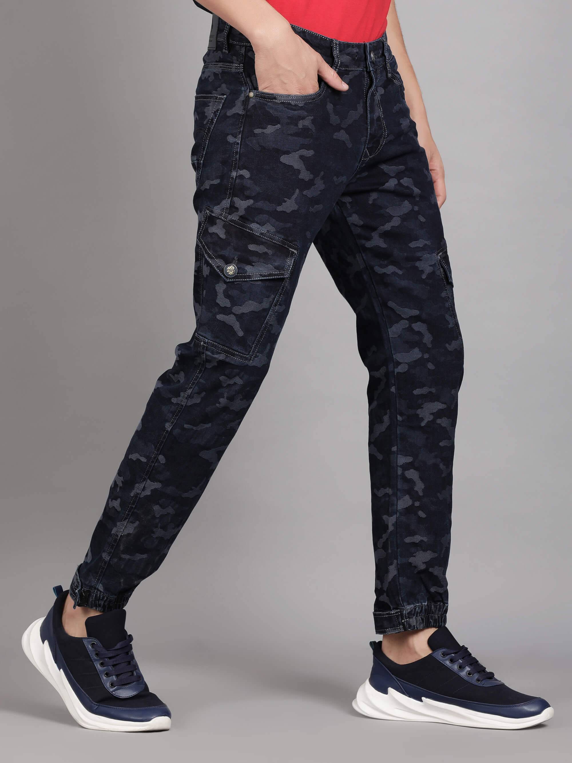 Loose-Fit Men's Camouflage Cargo Denim Jeans With Pockets | SHEIN USA