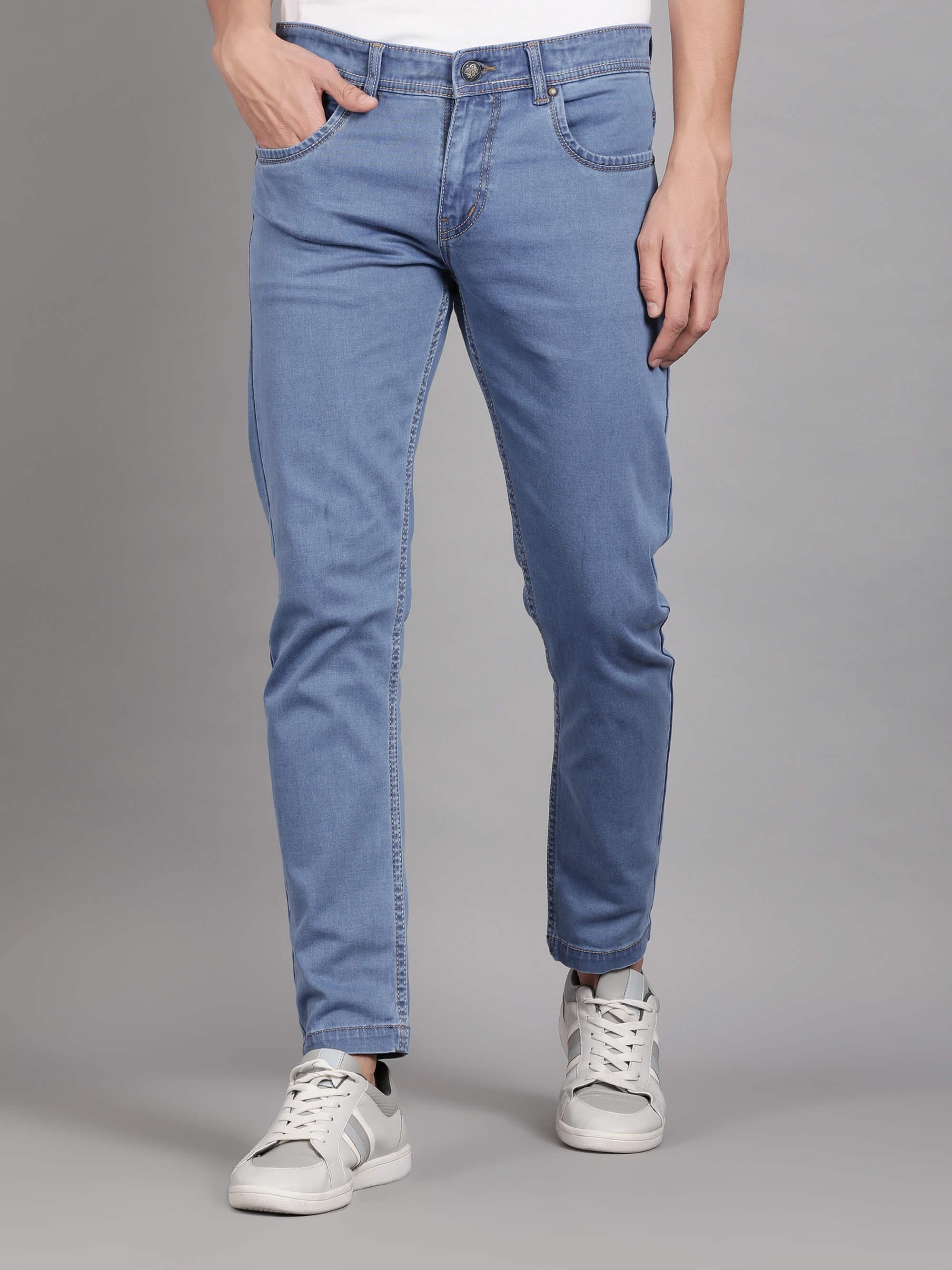 Light Blue 6 Pocket Distressed Bootcut Jeans – Mode De Base Italie