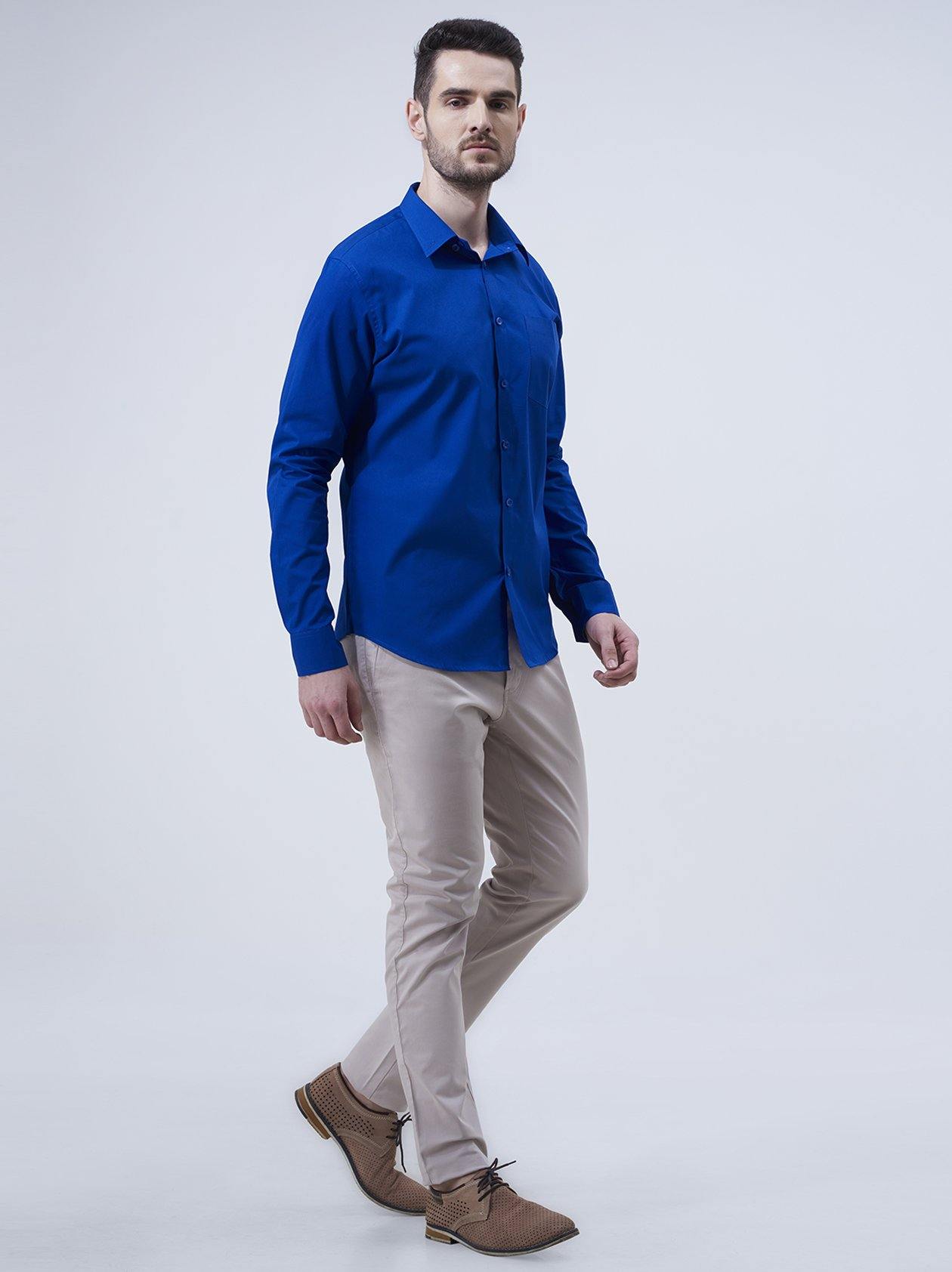 Electric blue 2025 mens shirt