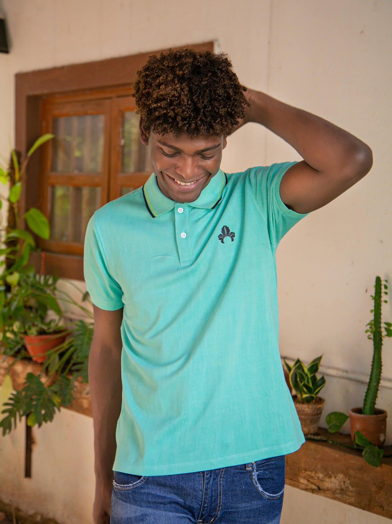 Mint green cheap polo t shirt